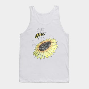 Sunflower and bumble bee Tank Top